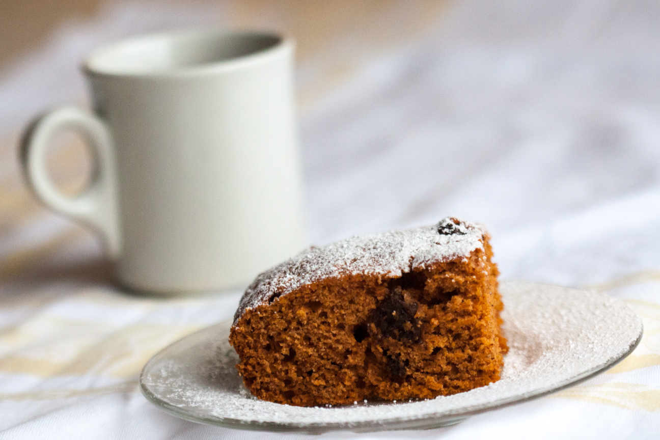 tomato soup cake with coffee mug