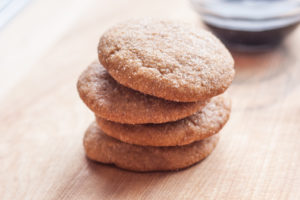 molasses cookies stacked