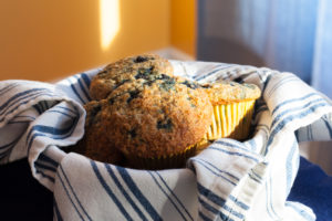 blueberry honey oat muffins