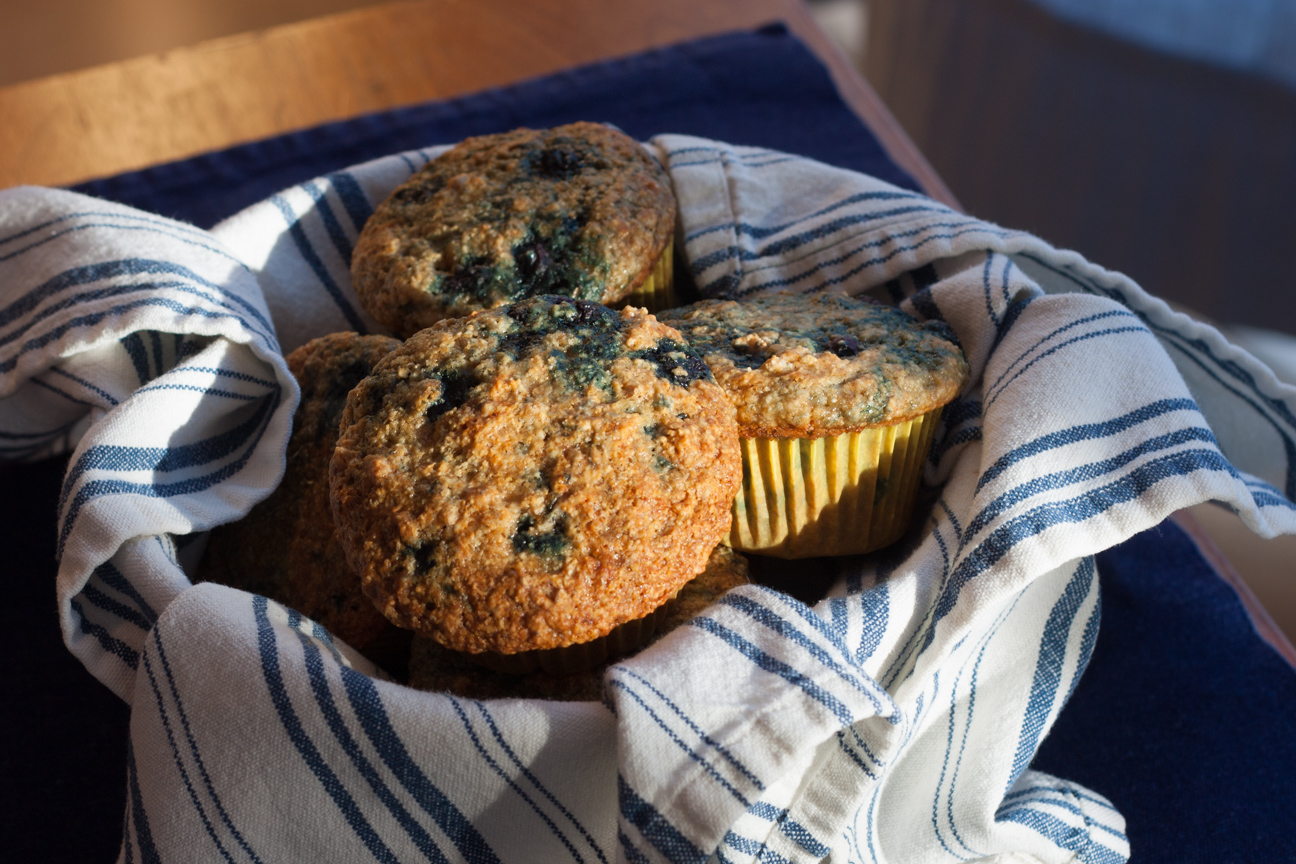 blueberry muffins in bowl