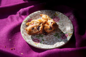 simnel cakes on a plate