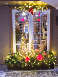 decorated window of Cabane Sucre in Mont Tremblant