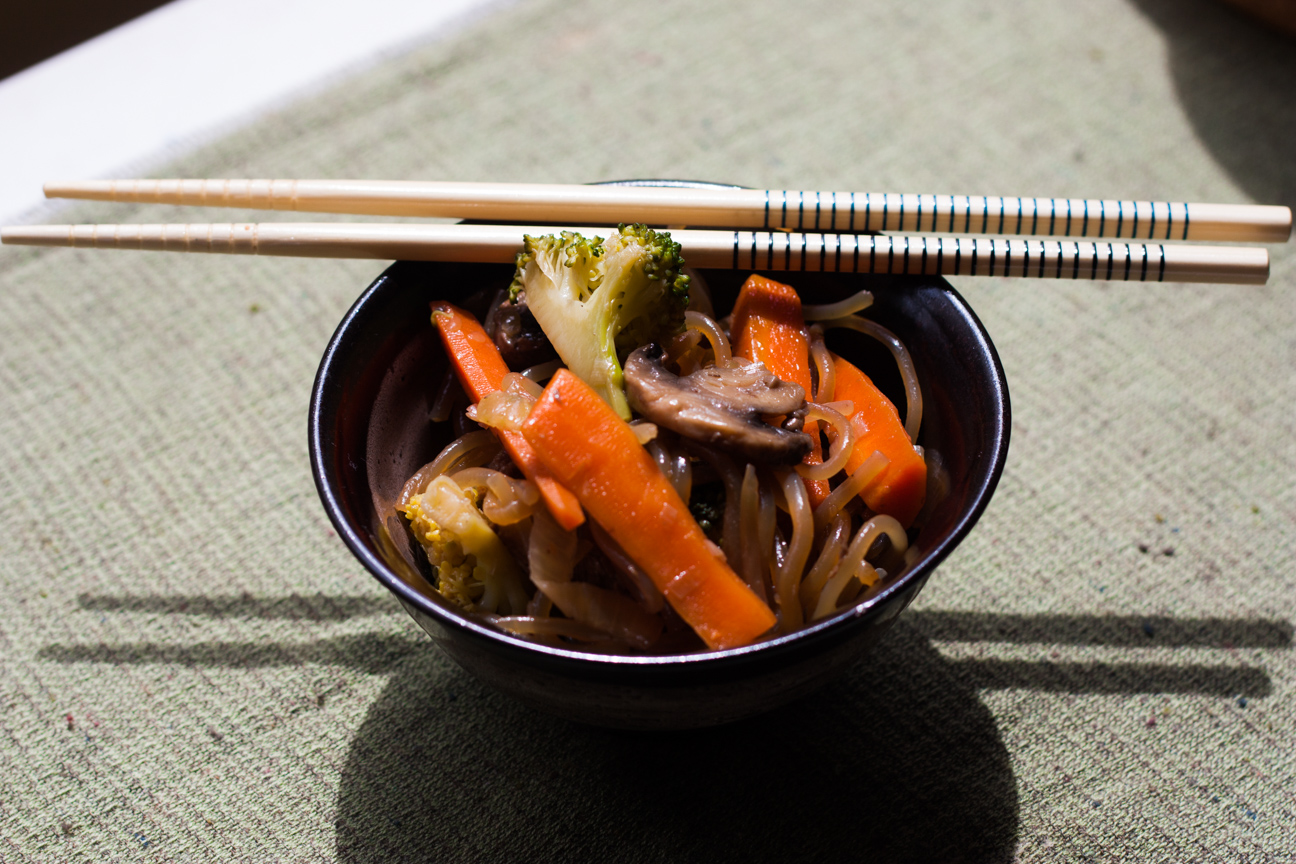 Korean Sweet Potato Noodles with Beef and Vegetables