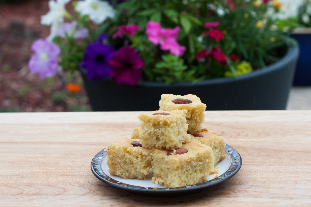 egyptian basbousa cake on plate