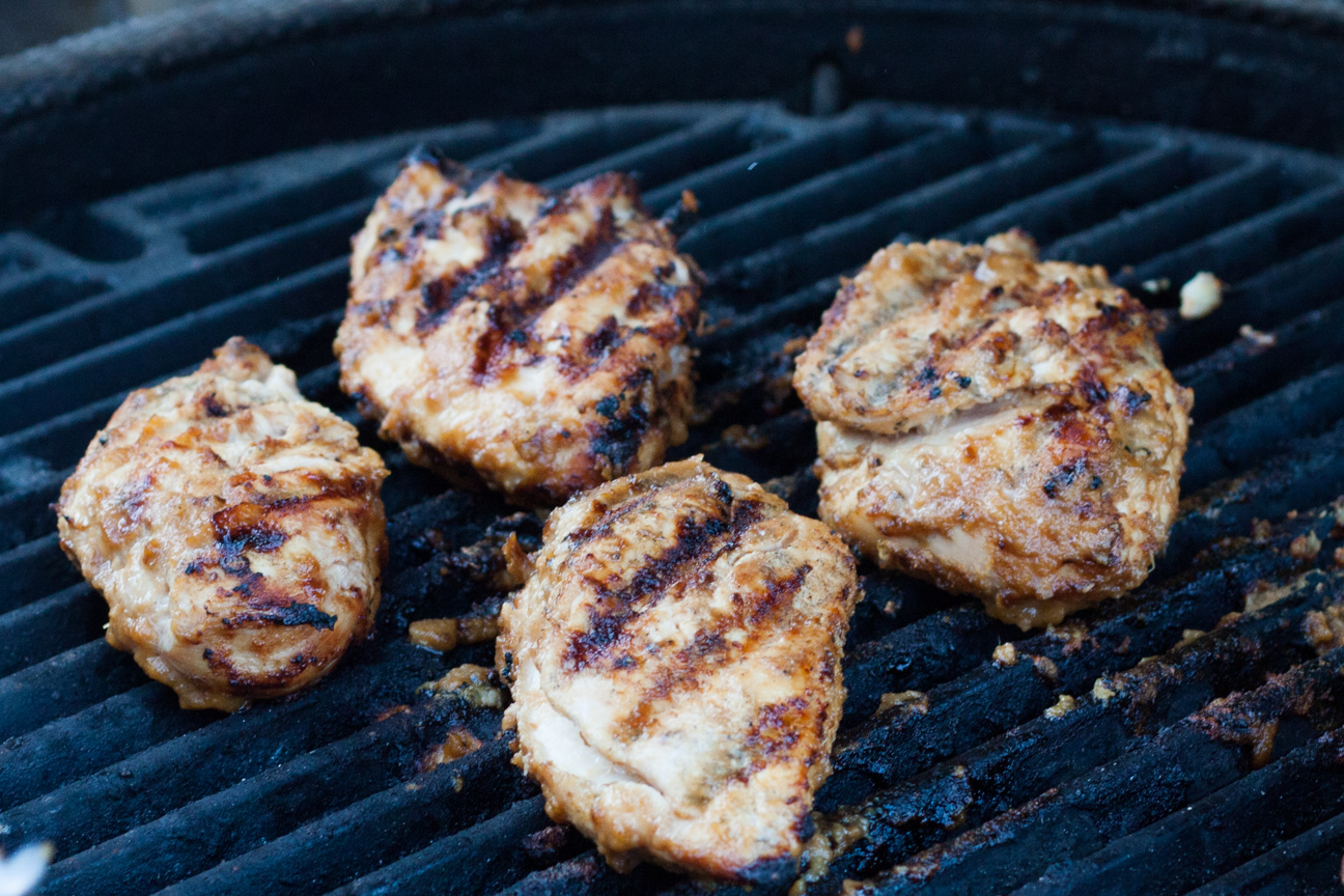 asian chicken on a barbeque