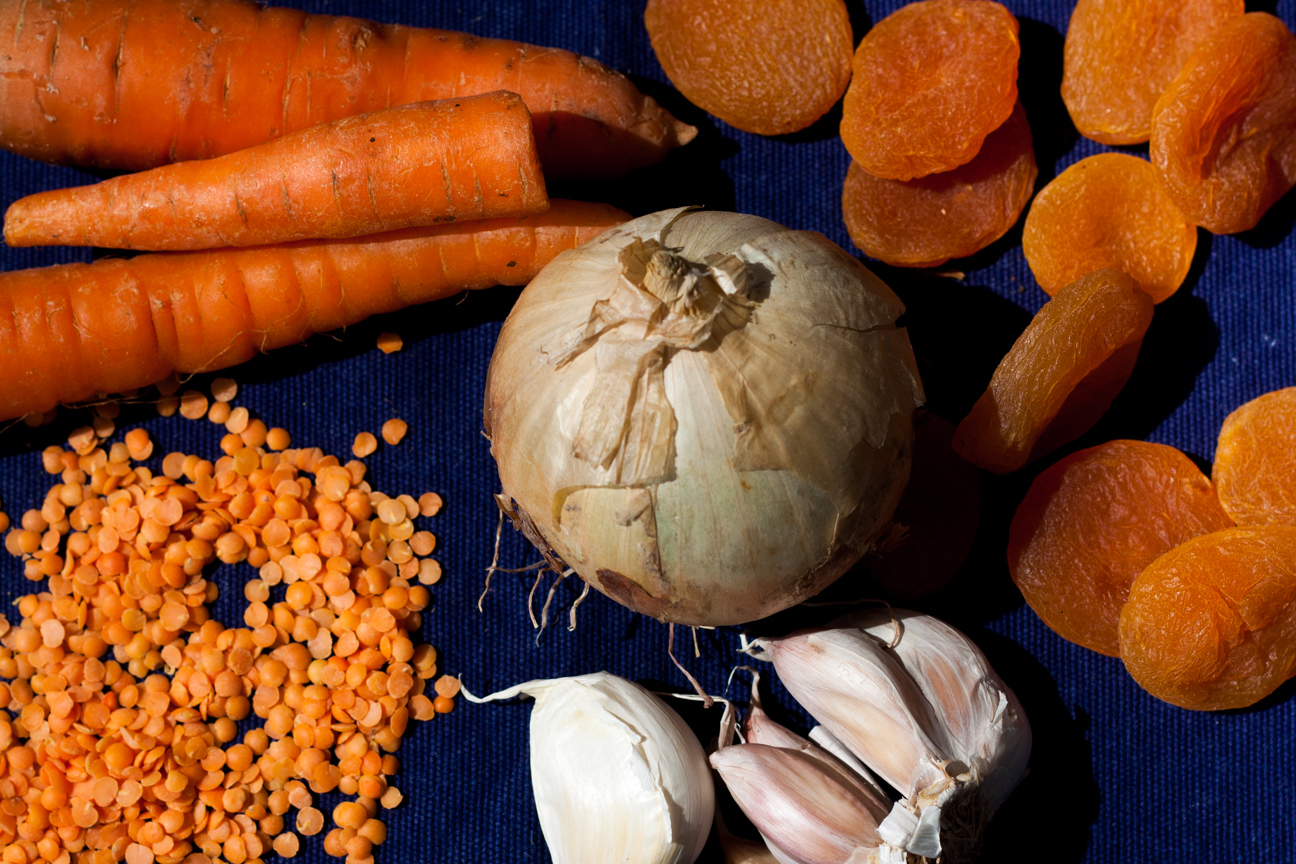 vegetables for Armenian Red Lentil and Apricot Soup