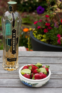 strawberies and limes and elderflower liqueur for strawberry lime elderflower granita