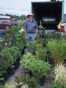 farmer standing with plants at Ottawa Farmer's Market