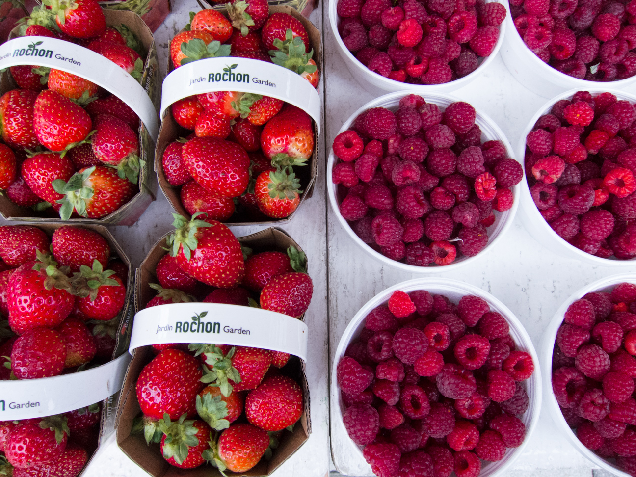 strawberries and raspberries at Ottawa Farmer's Market