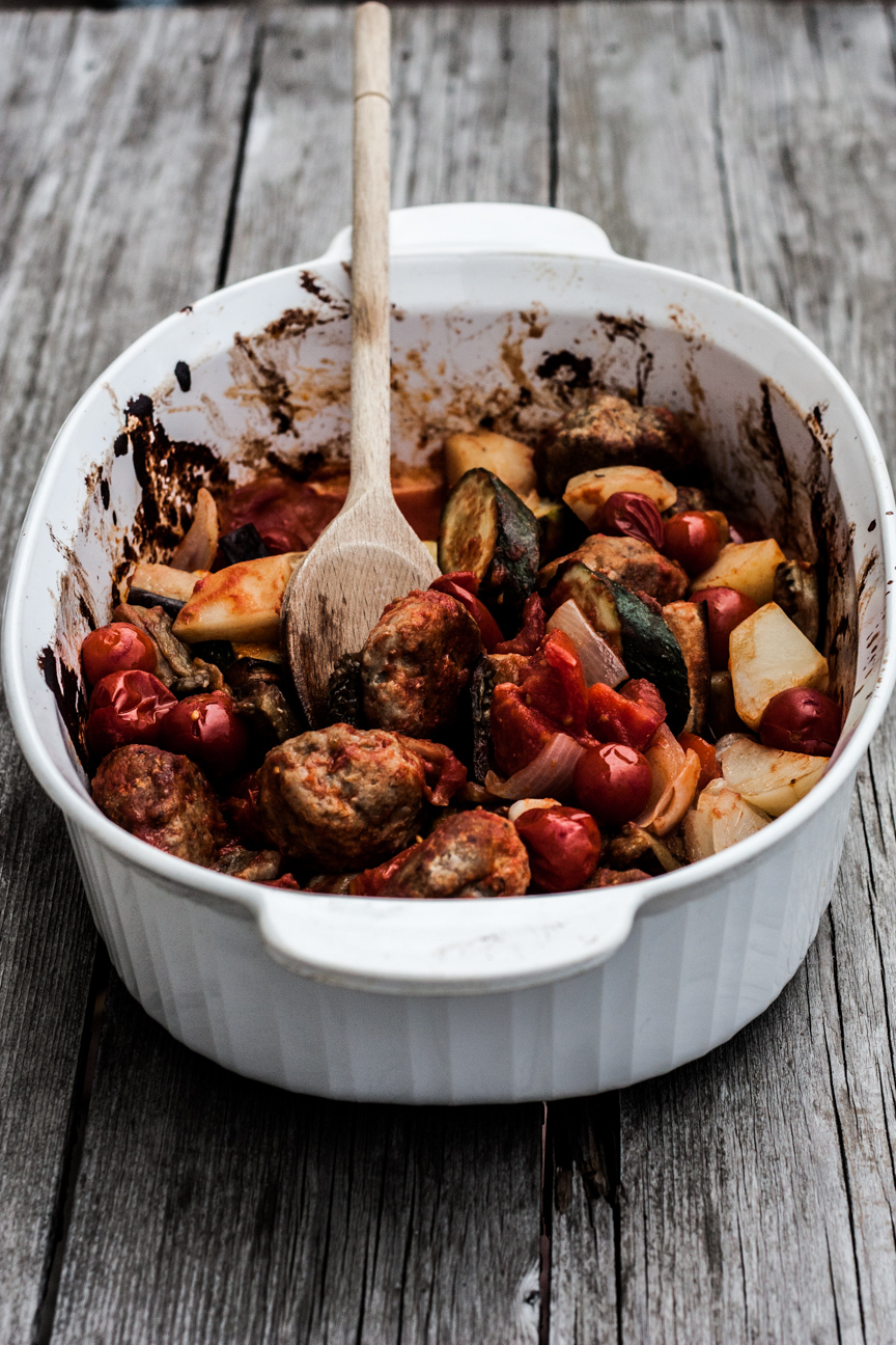 turkey meatballs with roasted vegetables