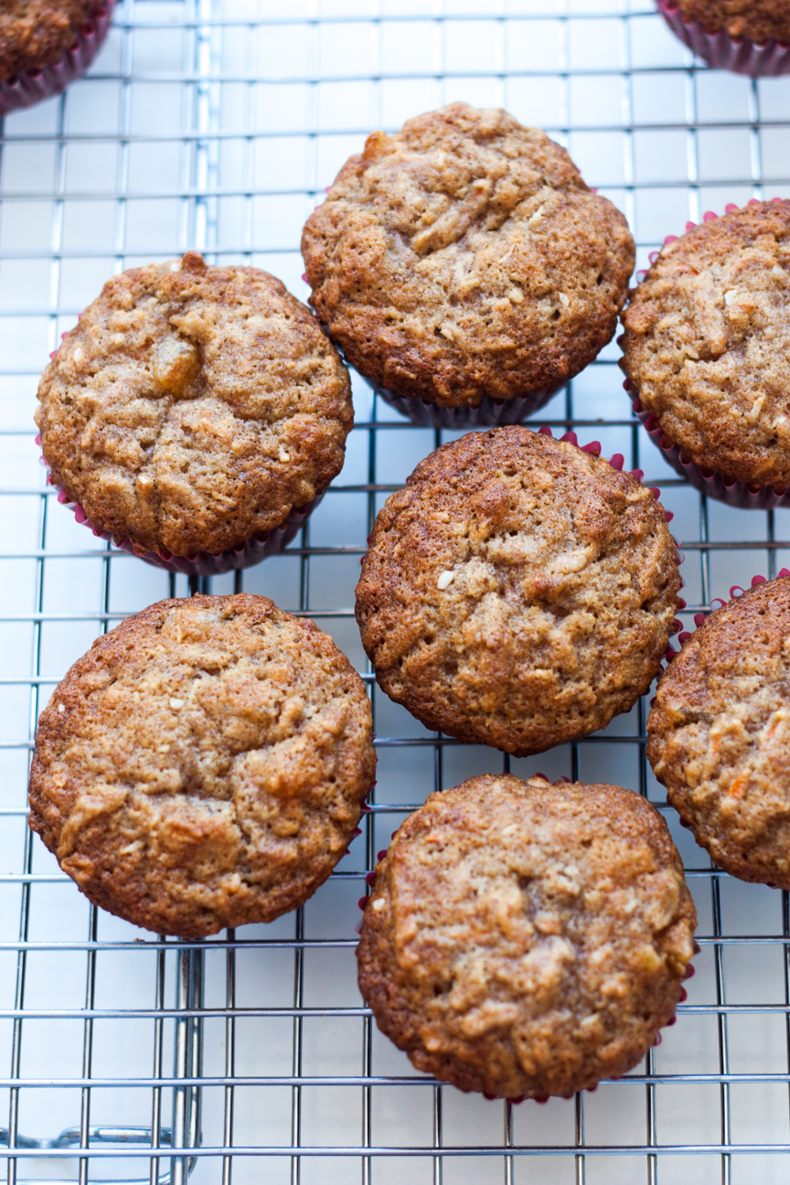 carrot, apricot, walnut muffins