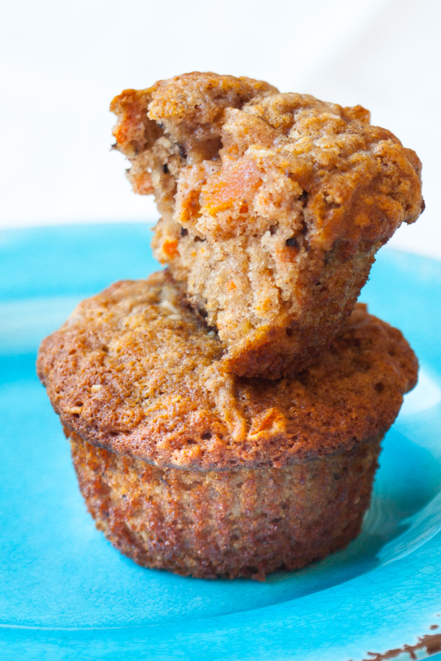 carrot, apricot, walnut muffins