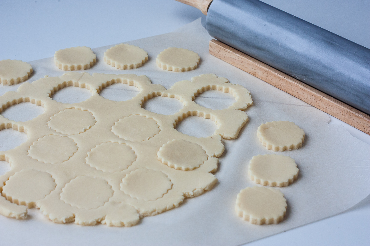 raw dough for orange nutella alfajores