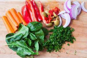 raw ingredients for argentinian matambre with chorizo and spinach