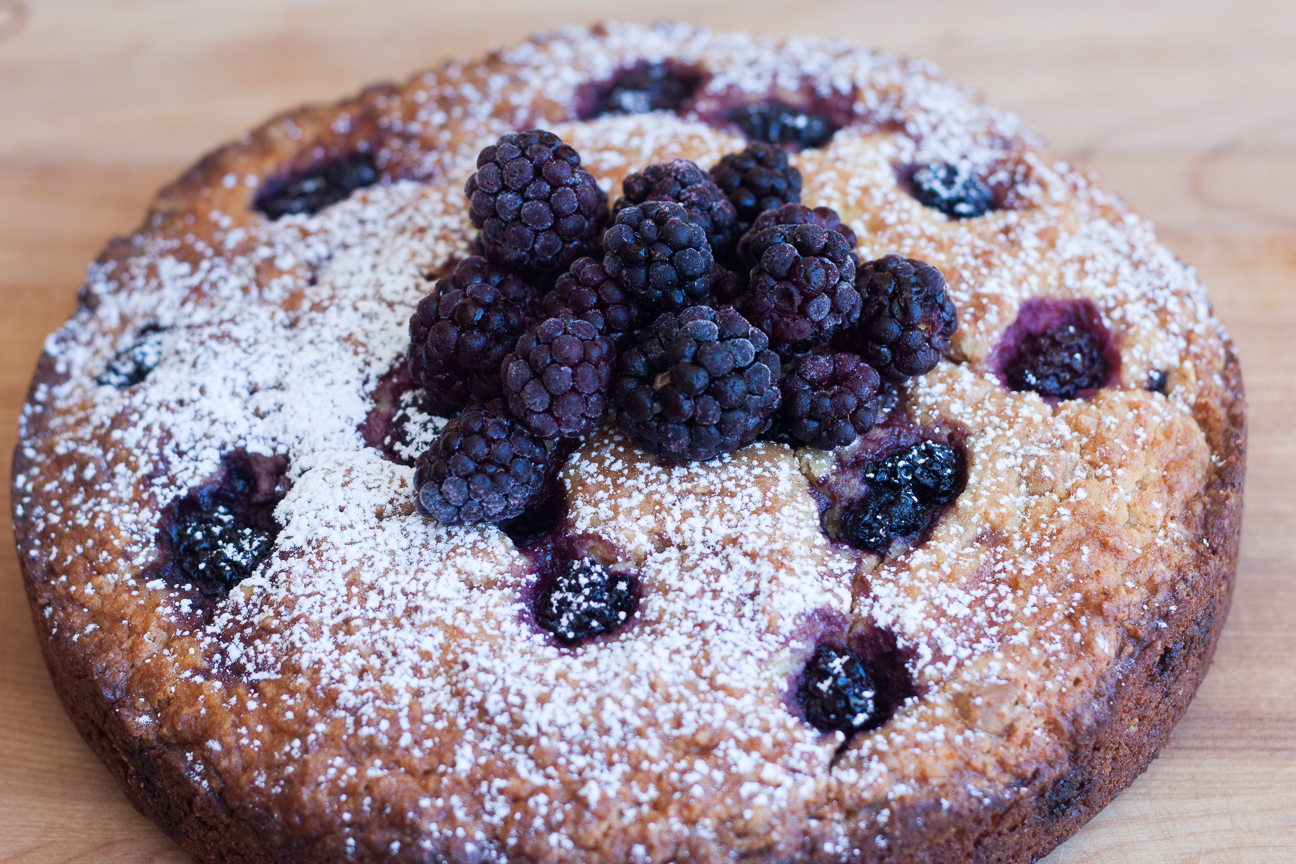 salted caramel blackberry cake