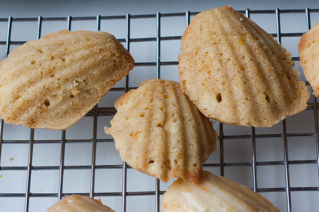 brown butter orange hazelnut madeleines