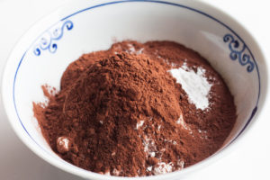 dry ingredients for chocolate donuts
