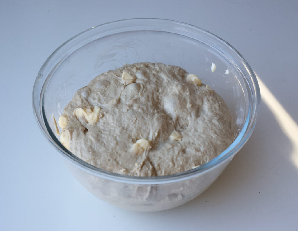 danish pastry dough in a glass bowl