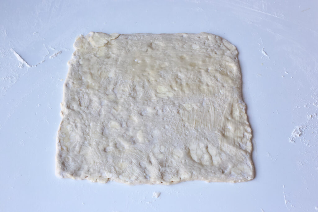 danish pastry dough rolled into a rectangle