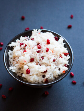 persian barberry rice in a bowl