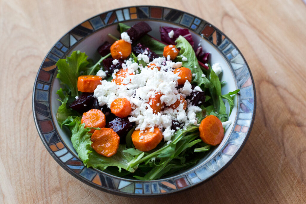 close-up of salad in a bowl