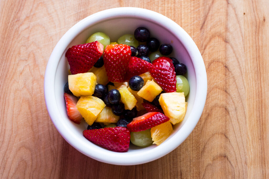 fruit salad in a bowl