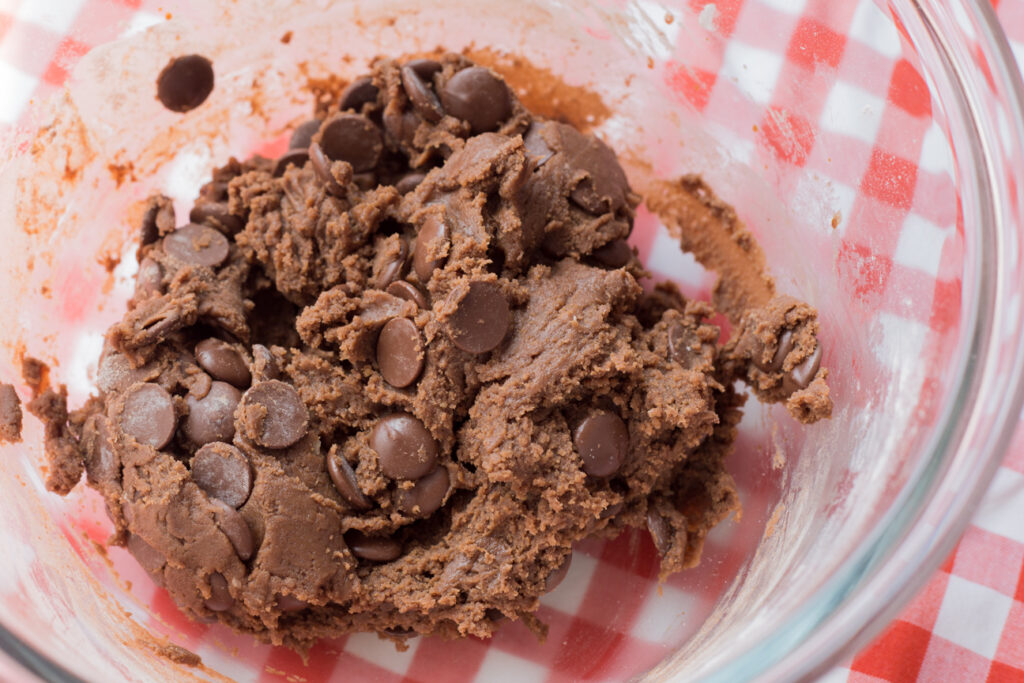 raw cookie dough in bowl