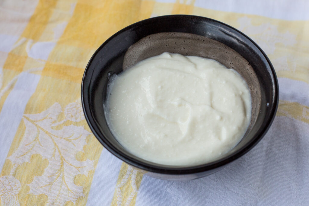 ashta in a ceramic bowl