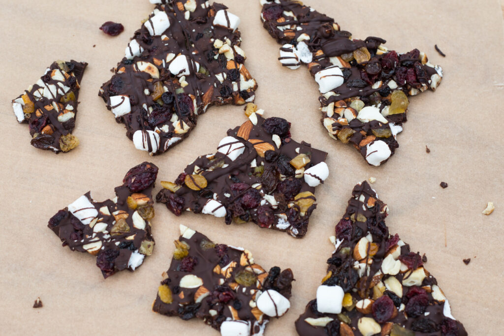 dried fruit and nuts and chocolate