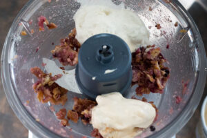 pie and ice cream in a food processor