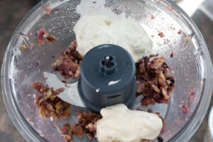 pie and ice cream in a food processor