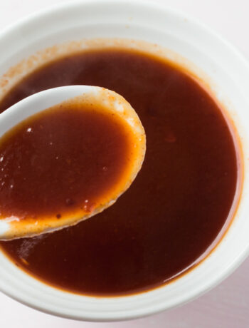 mumbo sauce on a spoon